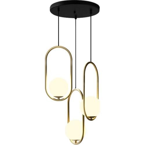 Nordic Runway Oval Three Head Pendant Lights Combination Living Room Restaurant Lighting Cafe Dining Room Bar Table Hanging Lamp