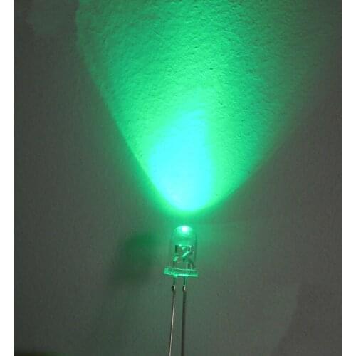 3MM LED Light-Emitting Diodes Green Glow Green Light Highlighted Luminous Tube 100 PCS / 1 Lot