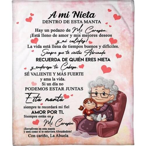 TOADDMOS Thin Blanket to My Granddaughter Para mi nieta-Fleece Blanket Throw Soft Warm Office Sofa Nap Knee Quilt for Adult Kids