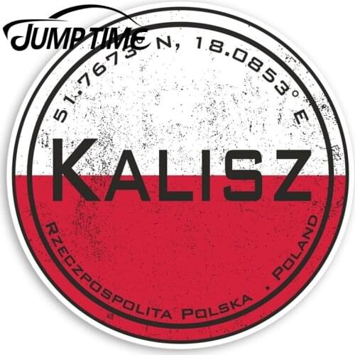 Jump Time Kalisz Poland Vinyl Stickers - Polish Flag Sticker LuggageWaterproof Car Decal Trunk Car Accessories