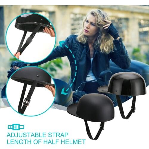 Black Adult Open Face Half Helmet Moto vintage Motorcycle Motorbike Biker Riding Crash Scooter Cruiser Chopper