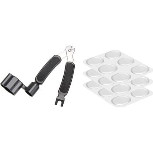 Integrated Bridge Pin Puller for Acoustic Instruments Pro with 18Pcs Drum Damper Gel Pads Silicone Drums Silencer