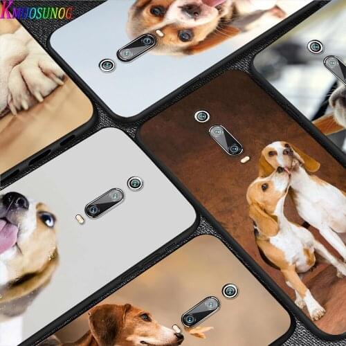 Bright Black Cover Cute Beagle dog For Xiaomi Redmi 10X 9C 9A 9 GO K20 8A 8 7A 7 S2 6A 6 5 4X Pro 5G Phone Case