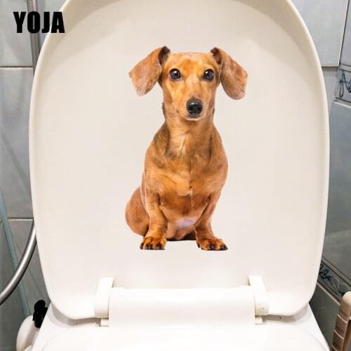 YOJA 15×25CM Dachshund Cute Animal Childrens Bedroom Decoration Wall Stickers Fun Toilet Decals T1-3143