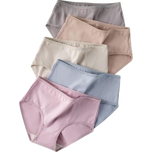 Women Cotton High Waist Panties Shaperwear Soft Underwear Fashion Seamless Briefs Sexy Comfort Female Lingerie 5Pcs/lot