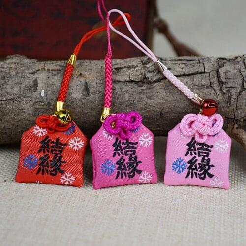 1pcs Omamori In Love Mrs. right Blessing Marriage phone chain key ring package llaveros Bag Charm Y10