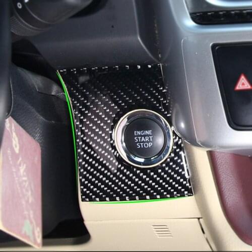1pc Car Carbon Fiber Interior Ignition Switch Key Hole Frame Cover Sticker Trim For Toyota Highlander 2015 2016 2017 2018