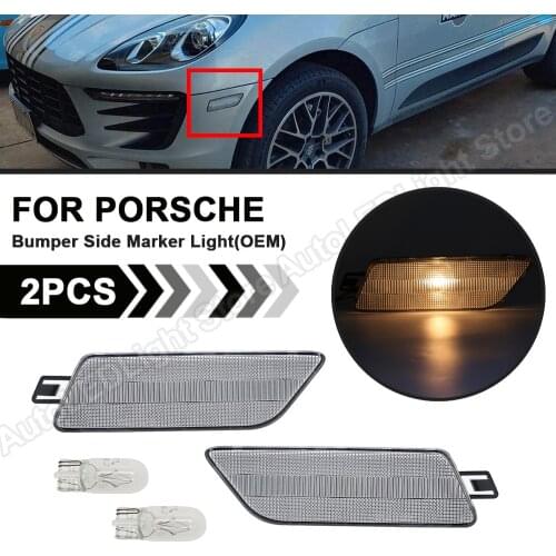 2X For 2014 2015 2016 2017 2018 2019 Porsche Macan 2014 2015 2016 2017 2018 2019 Front Bumper Side Marker Lamp Light OEM USA Car