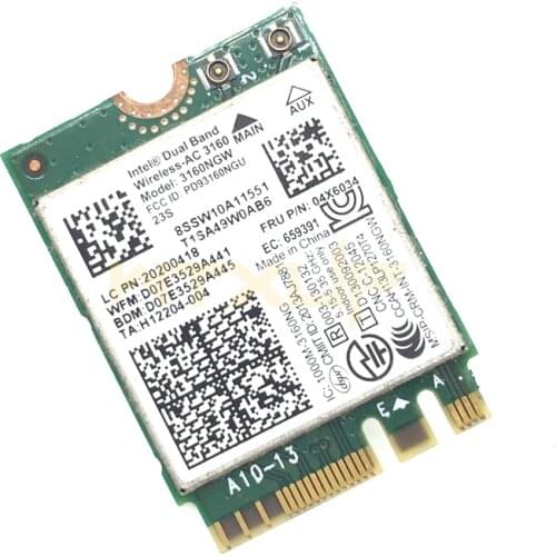 3160ac Dual Band 802.11ac 433Mbps M2 NGFF WiFi Adapter + Bluetooth BT 4.0 for Intel 3160NGW for ASUS/DELL/ACER/SONY