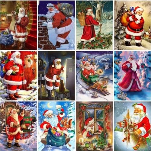 5D DIY Diamond Painting Santa Christmas Winter Full Square/Round Rhinestone Embroidery Cross Stitch Home Decor Wall Art