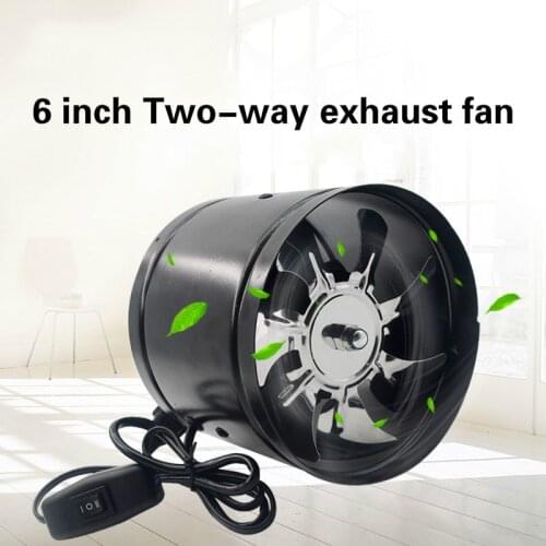 6 inch Duct Booster Vent Fan Metal Inline Ducting Fan Exhaust Ventilation Duct Fan for Window Bathroom Toilet Kitchen 150-165mm