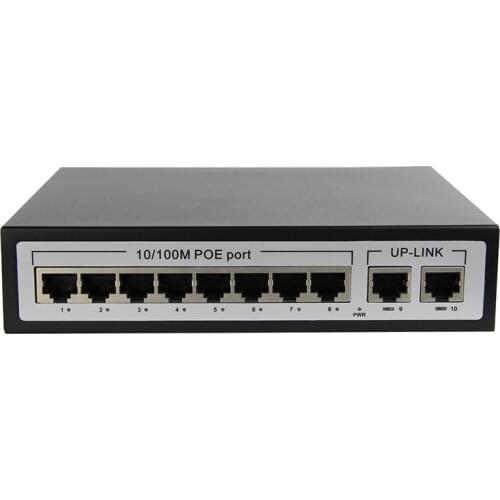 8ch POE Switch Fast Ethernet 8+2 switch IEEE 802.3af/at 10/100mbps for normal POE IPc or dahua ip camera or CCTV System