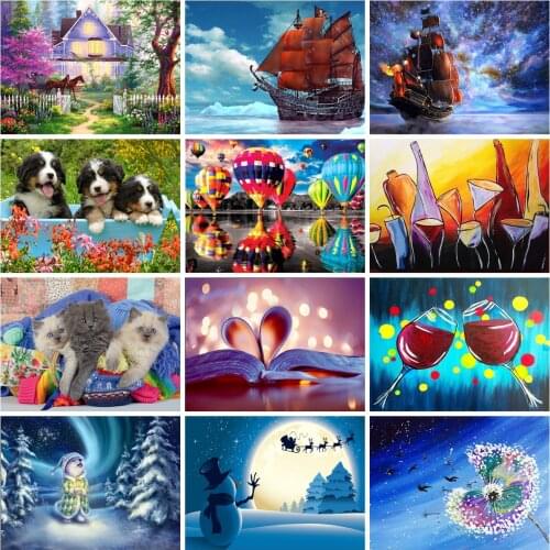 Diamond Painting New 5d Snow Scene Full Diamond Mosaic Diy Cross Stitch Animal Household Items Christmas Gifts