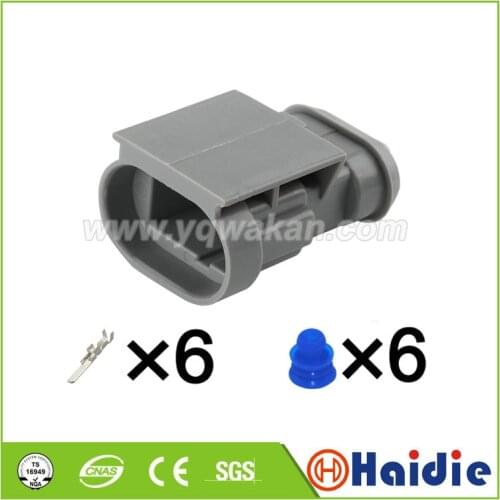 Free shipping 2sets FCI 6pin car electrical auto connector 2.8mm male housing grey unsealed connector