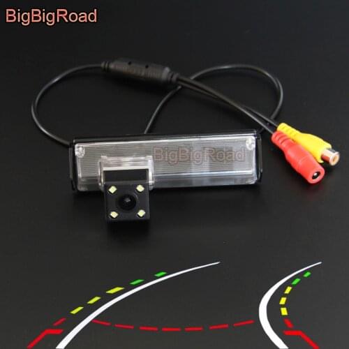 BigBigRoad Car Intelligent Dynamic Trajectory Tracks Rear View CCD Camera For Mitsubishi Pajero Sport Pajero Dark 2008 -2015