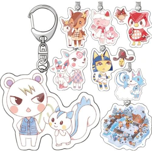 40 models Animal Crossing Keychain Toy Acrylic Pendant Double-sided Animal Forest Friends Association