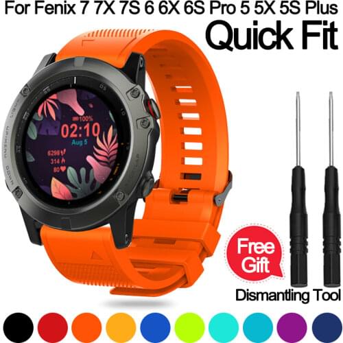 20mm 22mm 26mm Watch Band Wrist Strap For Garmin Fenix 3 5 5X 5S Plus 6 6X 6S Pro Forerunner 935 Quick Release Silicone Bracelet