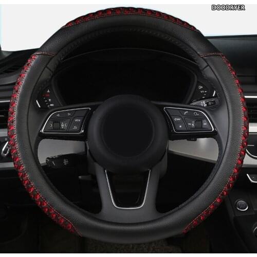 DOODRYER Leather Car Steering Wheel Cover For Mini F60 F56 F55 F54 R52 Coopers Clubman Cabrio Countryman