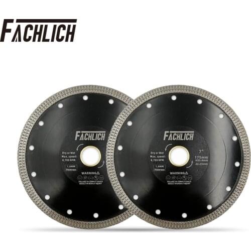 2pcs Diamond X Mesh Turbo for Marble Tile Ceramic Porcelain Dia 175mm/7" Superthin Cutting Disc Tile Saw Blade