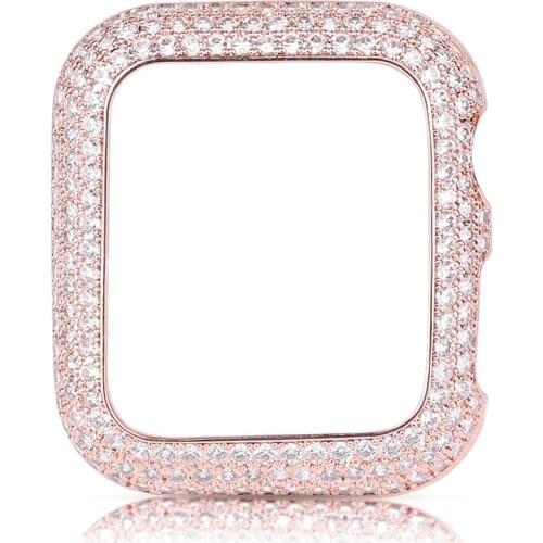 For Apple Watch 6 Series SE/5/4/3/2 Case Full Diamond Women Exquisite Cover Metal Bumper for iWatch 44mm 40mm 42mm 38mm Shell