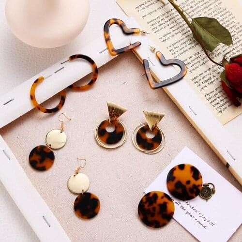 KINFOLK Boho Acrylic Stud Earrings For Women Bohemia Statement Geometric Studs Earring Vintage Korean 2020 Earings Jewelry