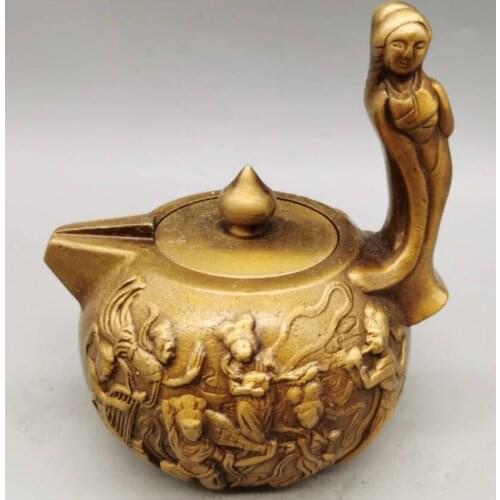 China brass Seven Fairies flagon crafts statue