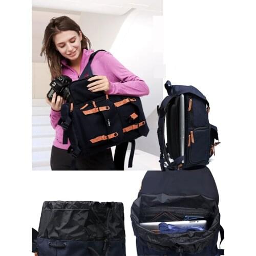 Leather retro micro single Camera bag shoulder large capacity digital SLR bag TUBU 6033 casual portable backpack