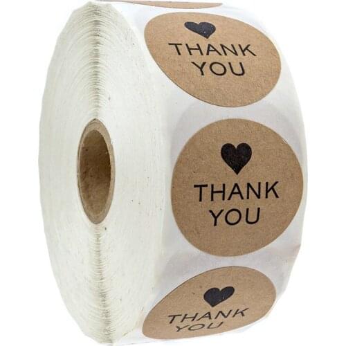 500pcs Round Thank You For Your Order Sticker Heart Thanks For Shopping Small Shop Local Handmade Sticker White Labels Sticker
