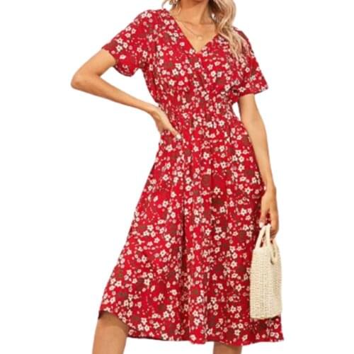 LAMLKKY Summer Short Sleeve Dresses