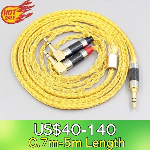 LN007671 6.5mm XLR 4.4mm 16 Core OCC Gold Plated Braided Earphone Headphone Cable For Verum 1 One Earphone L Shape 3.5mm Pin