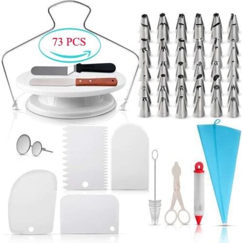 Meibum 73Pcs Pastry Nozzles Converter Cake Decorating Tip Set Confectionery Cream Bag Baking Tools Stainless Icing Piping Tips