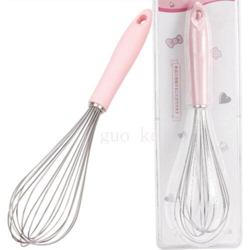Chef Made Pink Kitchen 304 Stainless Steel Cream Mixer Manual Whisk Mixer Kitchen Auxiliary Accessories Baking Supplies