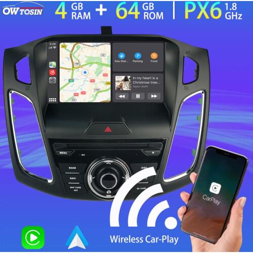 9" Android 10.0 Car GPS Navigation Radio Multimedia For Ford Focus 3 MK3 2015-2018 CarPlay DSP PX6 4GB+64GB Head Unit HDMI 5*USB