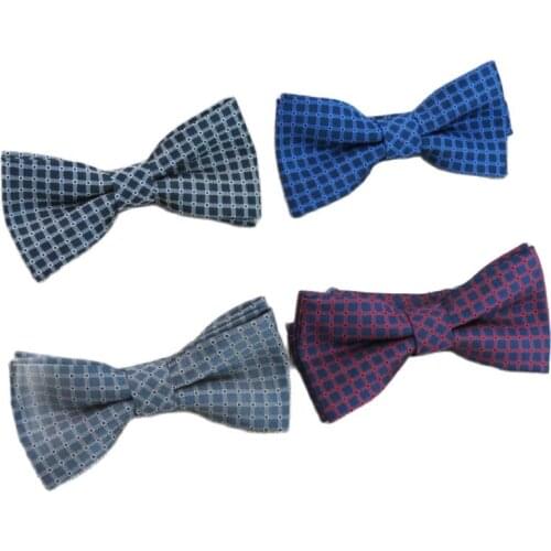 Male ladies leisure fashion bow ties A few small latticed bowknot necessary tide male blue bowtie