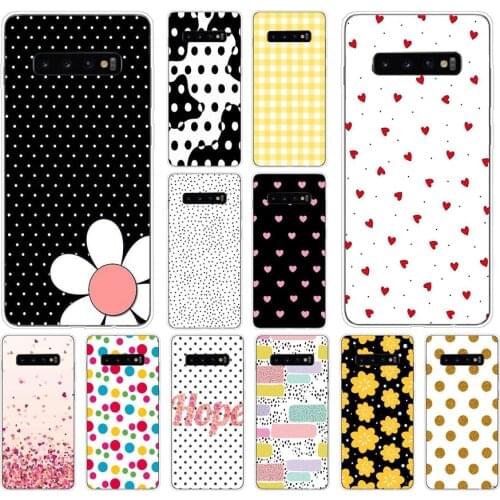 15AS Black and White Polka Dot Soft Silicone Tpu Cover phone Case for Samsung Galaxy S10 S20 Plus case