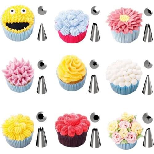 12Pcs Nozzle Pastry For Cream Set Steel Icing Piping Nozzles Cake Decorating Cake Design Accessories Fondant Cutter Tools