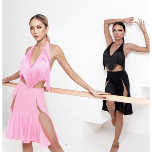 New fringe Latin Dance dress latin skirt Comfort Summer latinTops Flamengo Female Adult Dance Clothes Women 2016