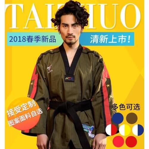 2018 New arrival 7 colors Hummingbird stars Taekwondo clothing adult colorful taekwondo training suits color GI