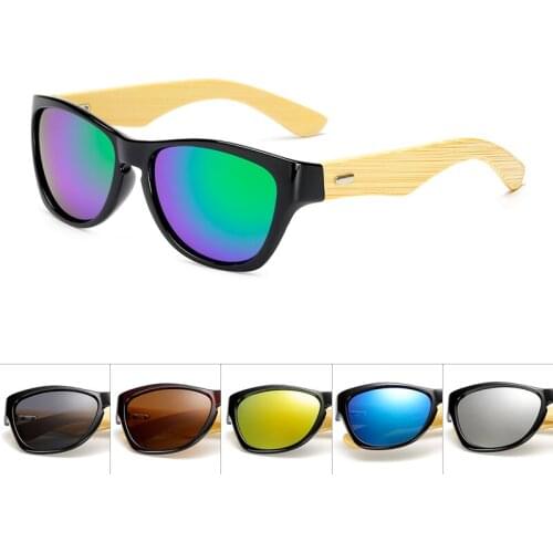 Original Wooden Bamboo Sunglasses Men Women Mirrored UV400 Sun Glasses Real Wood Shades Gold Blue Outdoor Goggles Sunglases Male
