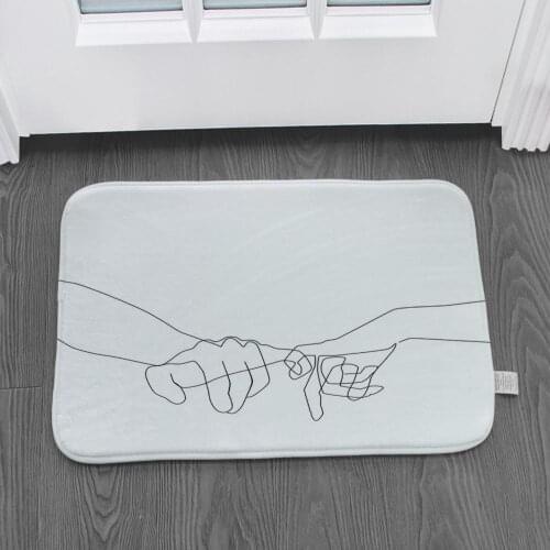 Black and white line pattern non-slip door mat vacuum cleaner kitchen bedroom bath floor mat carpet household entrance carpet pr