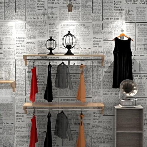 Retro Nostalgic English Letters Wallpaper Old Newspaper Wallpaper Roll For Living Room Bar Cafe Wall Decoration Papel de Parede