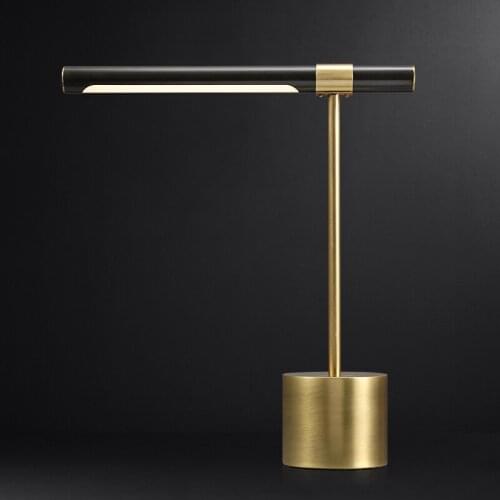 Modern minimalist study reading decorative table lamp light luxury all-copper American Nordic retro designer lamps