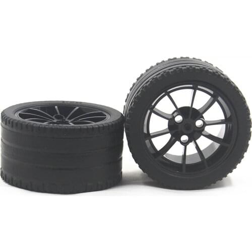 MOC Building Blocks Technical Parts 1pcs TYRE LOW WIDE DIA. 81X44 & 1pcs RIM WIDE DIA 62.3X42 W/ 4.85 HOLE compatible with lego