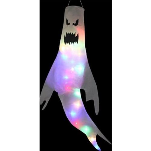 Glowing Halloween decoration ghost pendant LED light string Hanging Horror Ornament for Home garden outdoor Halloween Decor