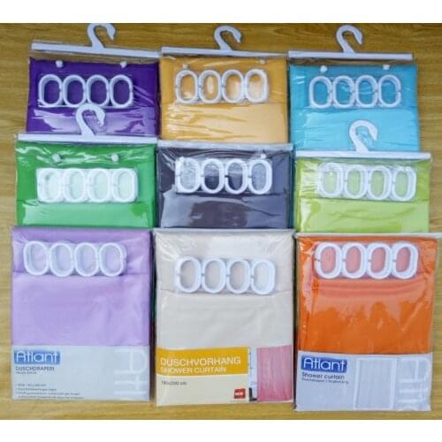 High quality solid color polyester cloth bath shower curtains single / solid color partition curtain 180 * 200 curtain