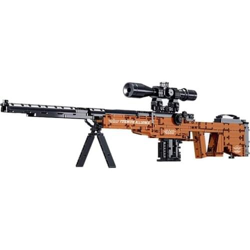 High-Tech WW2 Toy Gun Series Bricks Toys Military Weapon Armed AWM Sniper Rifle Magnum Building Blocks Simulation Model Kit