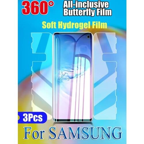 Full Coverage S21 Ultra Butterfly Screen Protector For Samsung S20 Plus S20FE Front Back Hydrogel Film Galaxy Note20 10Plus Soft
