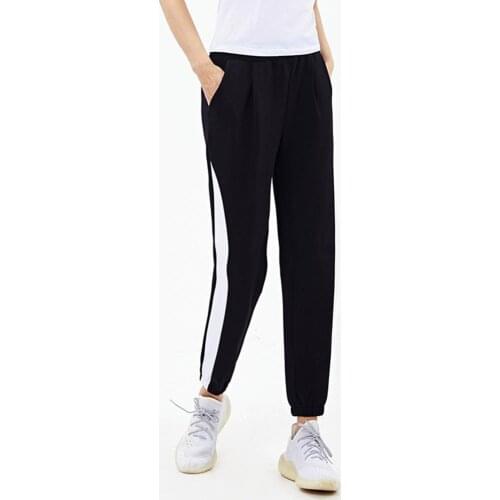 Women Cotton Black Jogging Sweatpants Autumn Winter Running Drawstring Trousers Training Fitness Outdoor Baggy Sports Pants