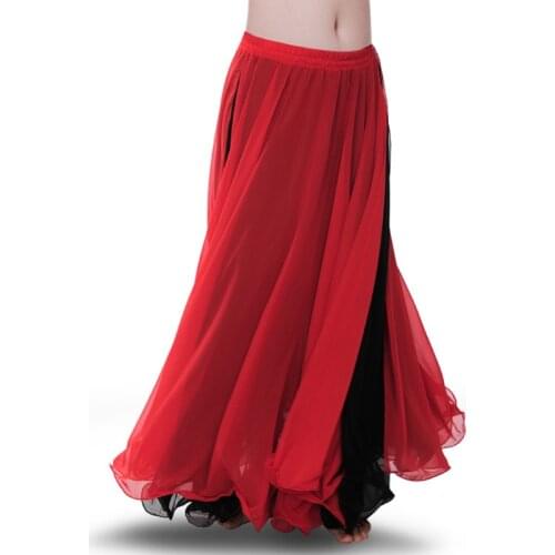 New Trending Belly Dance Costume Woman Colorful High Silk Skirt TV Show Dance Dress For Stage Girl Performance Dancing Skirts