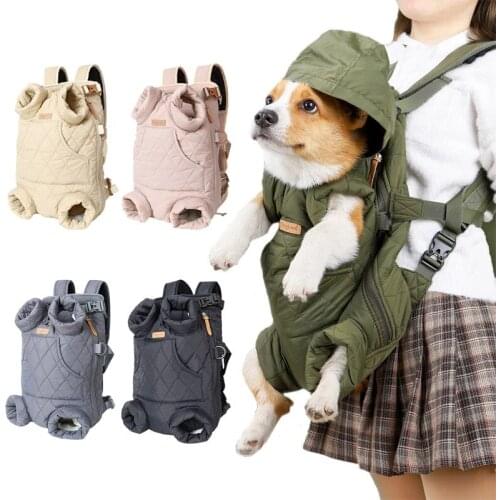 Winter Pet Dog Backpack Thicken Warm Cat Backpack Hands Free Portable Travel Dog Carrier for Small Dogs Windproof Safety Pet Bag